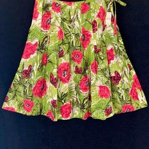 Vintage (NEW with TAG) TALBOTS 100% Cotton FLORAL PLEATED SKIRT -Size 6